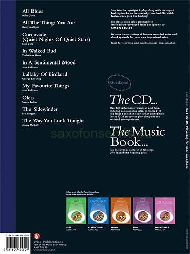  Guest Spot: Jazz Solos Playalong For Tenor Saxophone + CD