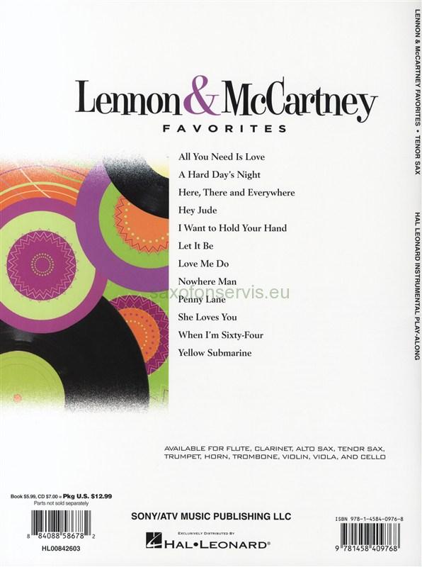  Tenor Saxophone Play-Along: Lennon & McCartney Favourites + CD
